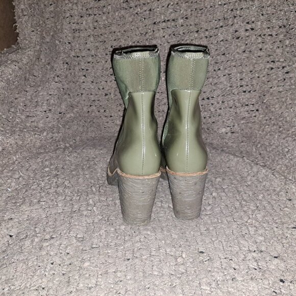 CAMPER TOGETHER RACHEL COMEY-Khaki Patent Leather/Nylon Pull-On Booties-Sz 36-EX - Picture 6 of 8
